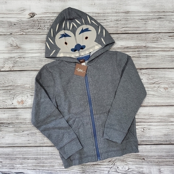 Tea Collection Yeti Zip Up Hoodie Size 4 NWT - Picture 5 of 8